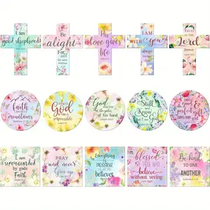 15 Pcs Inspirational Refrigerator Magnets with Bible Verses Inspirational Faithful Locker Inspired Fridge Christian Motivational Flower Magnets Refrigerator Decorating Magnet