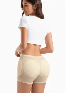 Women's High Waist Shapewear Panties with Padded Butt Lifting, Flat Belly Shaper, Safety Underwear for All Seasons, Casual Solid Color Seamless Design