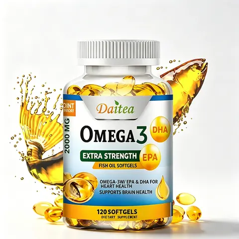 Daitea Extra Strength Omega 3 Fish Oil Supplement - 2000mg EPA & DHA, Supports Heart Health