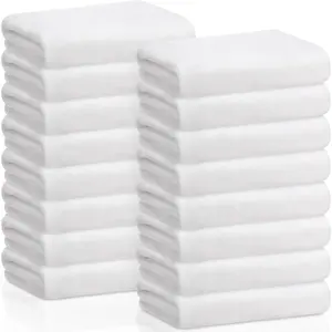 16 Pack Microfiber Bath Towels Bulk 27'' x 60'' Oversized Beach Absorbent Large Soft Drying for Shower Pool Salon Sauna Gym (Simple,White)
