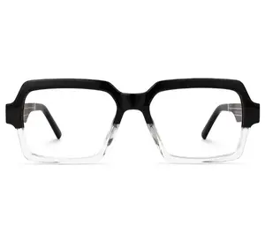 Black Crystal Glasses - Durable Acetate frames with Wood/Titanium Arms