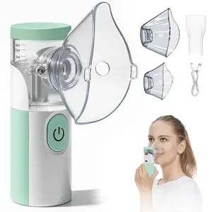 Portable Nebulizer, Quiet High-Efficiency Atomization, Rechargeable Comes with 2 Masks And 1 Mouthpiece, Ideal for Home/Work/Travel, Gift for Family Use