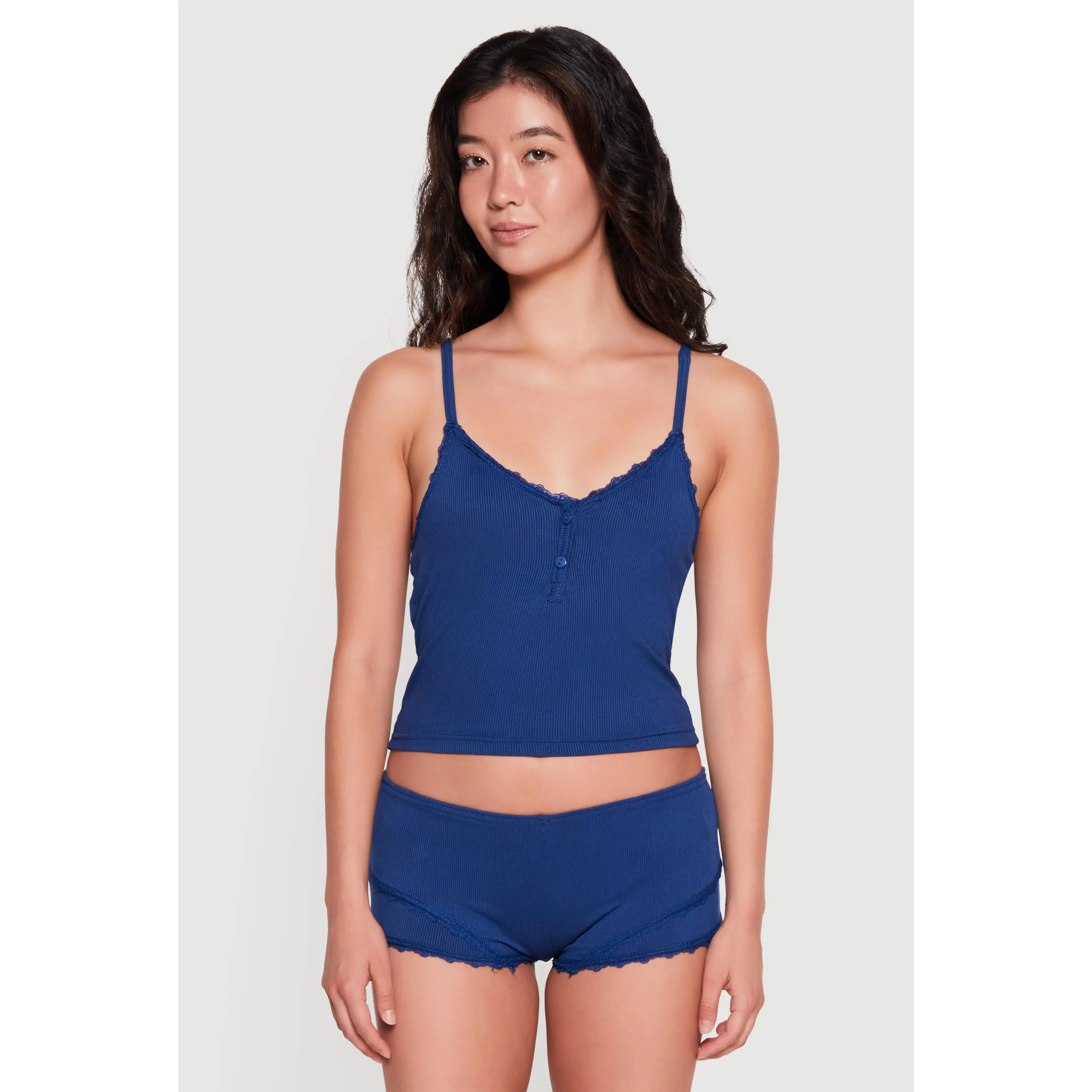 Lace Trim Pajama Cami and Boyshorts