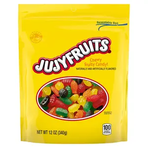 Wonka Jujyfruits Gummy Candy Assorted Fruity Flavors Chewy Soft 12oz Resealable Bag Snack Sweet Bonbon for Movie Nights & Parties