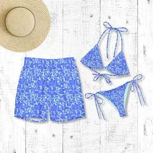 Matching Couples Swimsuits Tropical Floral His and Hers Swimwear Sexy Bikini Set