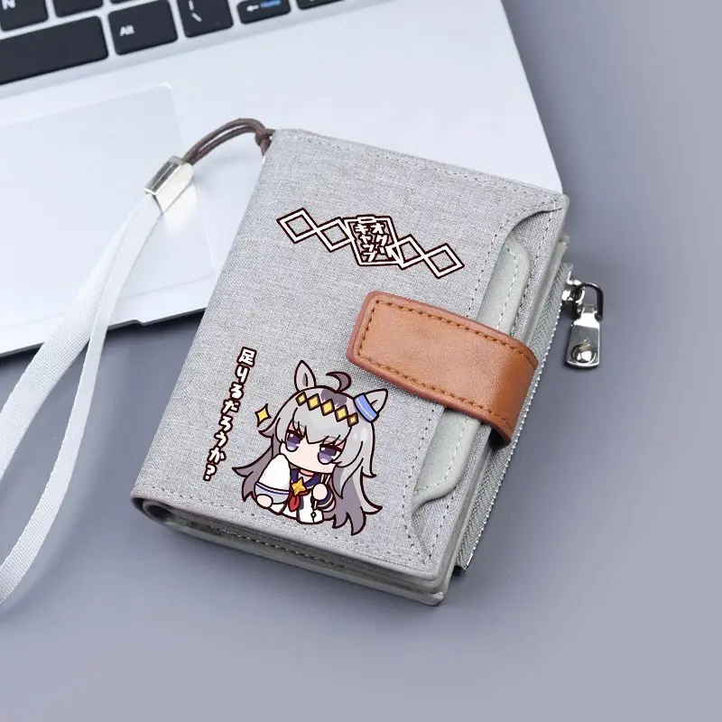 Anime Print Short Casual Wallet, Japanese Style Bifold Coin Purse with Card Holder Slots for Men and Women