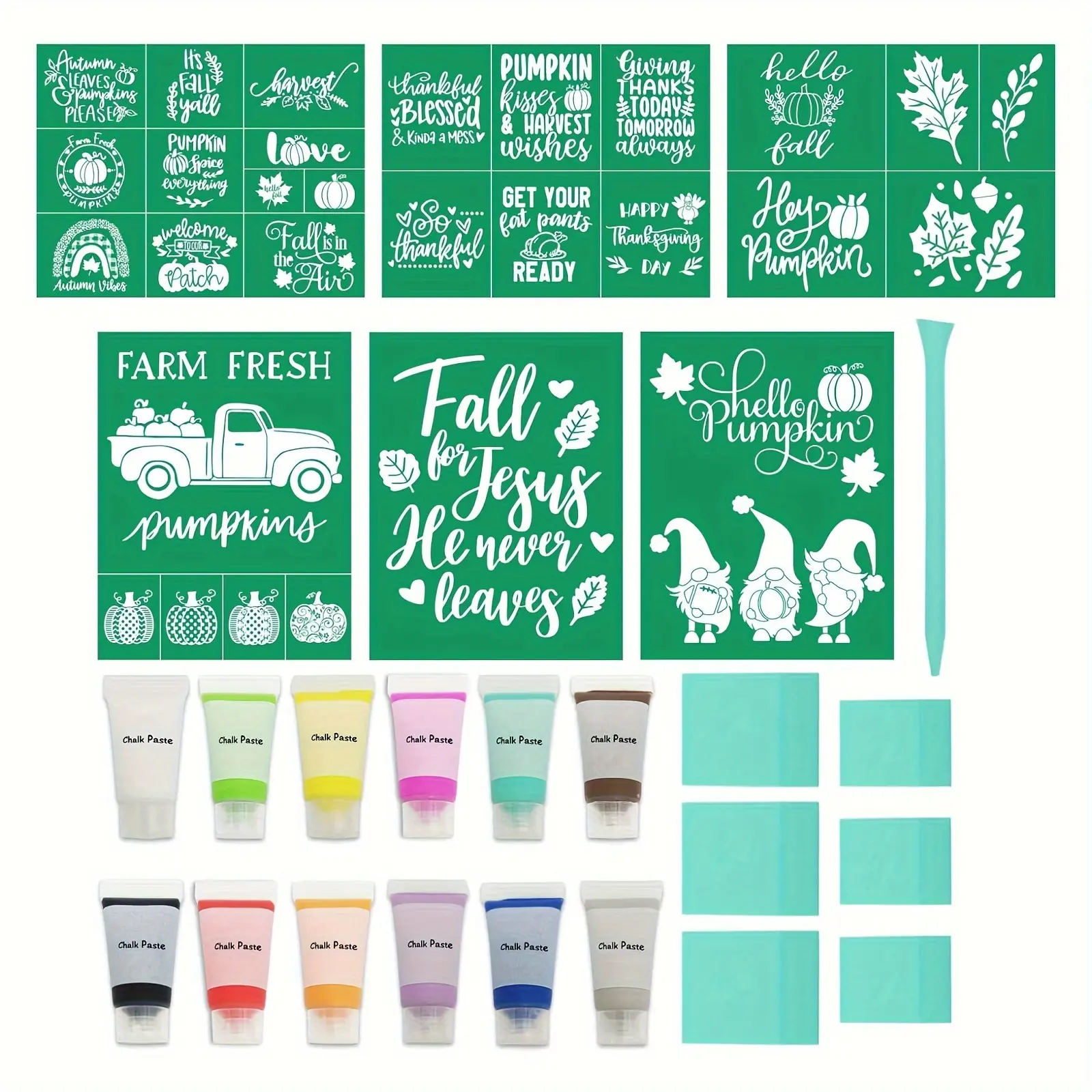 New Fall Silk Screen Stencils Chalk Paste Starter Kit Advertising printing and drawing equipment