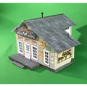 212 MAIN O Scale Carvers Butcher Shoppe Small Animal Toy - Hand-Painted Weathered Butcher Figure Model, Pet Supply with Worn Cedar Shake Shingles for Entryway Decor