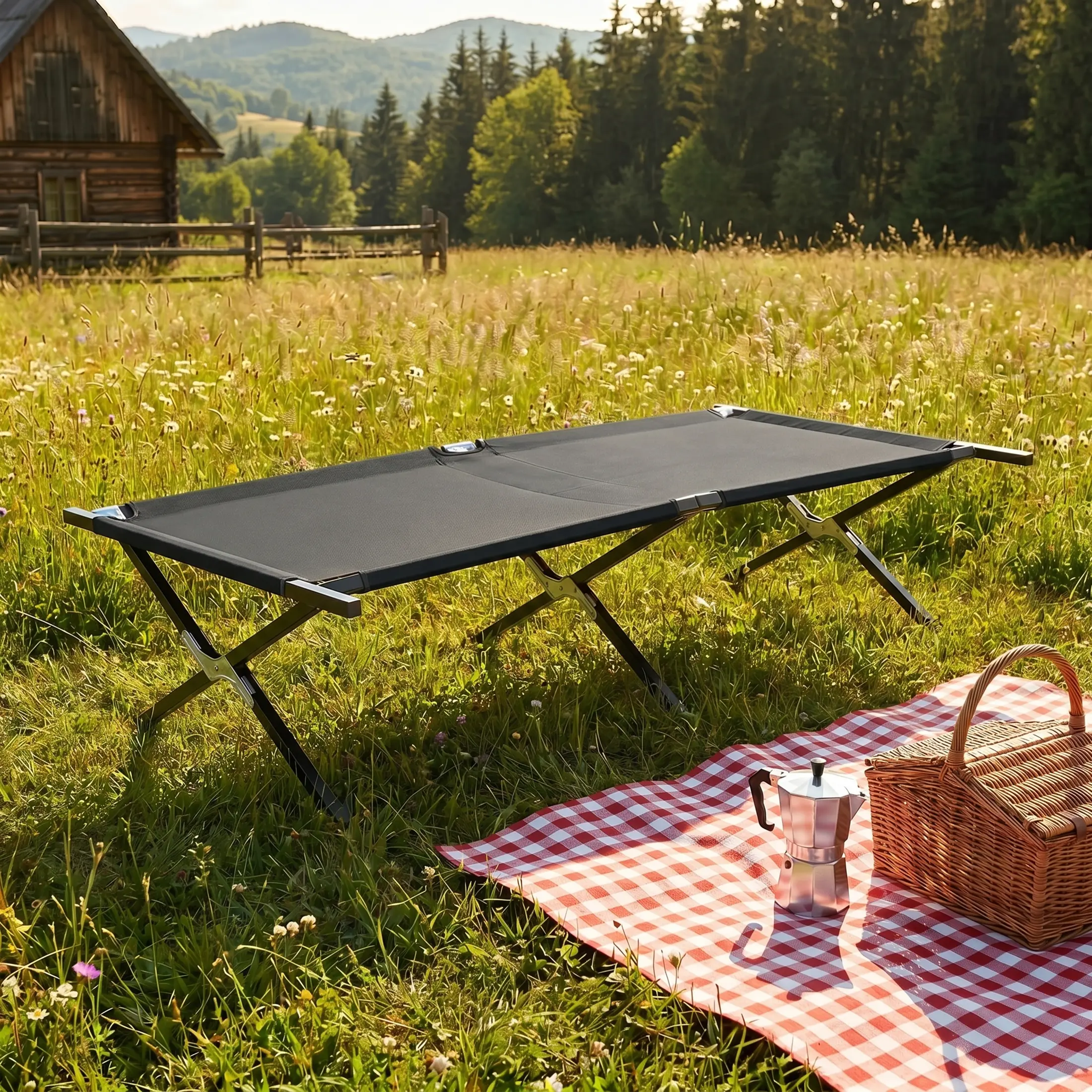 Camping Cot - Sleeping Folding Cots for Adults,Foldable Army Bed for Camping, Backyard, Traveling Guest Bed 73x35.8x17.7, 300 LBS Capacity. Portable Camping Cot for Multi-Scene use