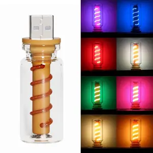 Touch To Light Up Spiral Design Car Interior Light Touch to light up, USB Rechargeable Touch Control LED Light, Decorative Light for Car Bedroom, Car Interior Accessories