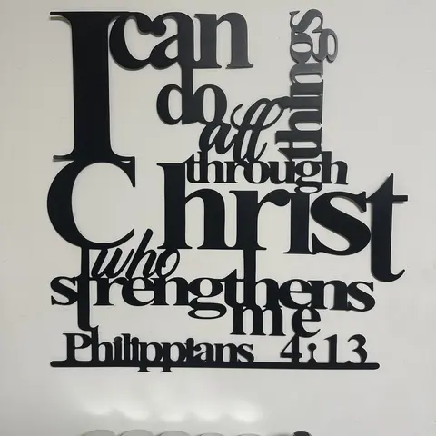 Faith-Inspired Christian Bible Verse Metal Wall Art - 1-Piece Flat Single-Layer Decorative Wall Plaque, Stylish Religious Decor with Easy Mount for Prayer Room Decor, Elevate Your Space Home Supplies
