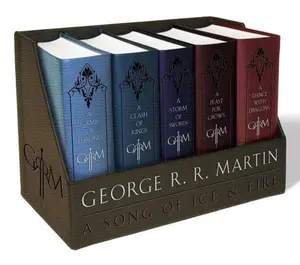 George R. R. Martins A Game Of Thrones Leather-Cloth Boxed Set - 5 Books--New