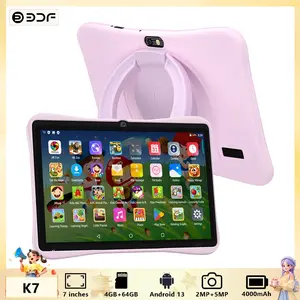 7 Inch Kids Learning Tablet PC Android 13 System, 4GB RAM 64GB ROM, Dual Camera, 4000mah Battery, Education Games Parental Control, LCD Display