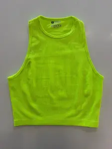 Lime Green Stretchy Crop Top - Modern Silhouette & Comfortable Fit for Summer Casual Wear
