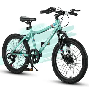 20 Inch Kids' Bike, Boys Girls Mountain Bike Ages 6-12, 7 Speed Teenager Children Kids' Bicycles, Front Suspension Disc Brake Rear V-Brake, High Steel Frame    RR bikes se  bike  suspension