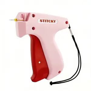 Stitch Gun for Clothes， Handheld Stitch Gun Quick Clothing Fixer，Sewing Kit Includes 1,000 Black Fasteners & 1,000 White Fasteners & 6 Needles (Pink)