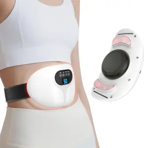 SERFORY 3-in-1 Electric Abdominal Massager with Heating Pad, Stomach Massage for Digestion Support, Hot Stone Heating Pad with Vibration, Rechargeable Belly Massager for Abdominal Comfort, Relaxing