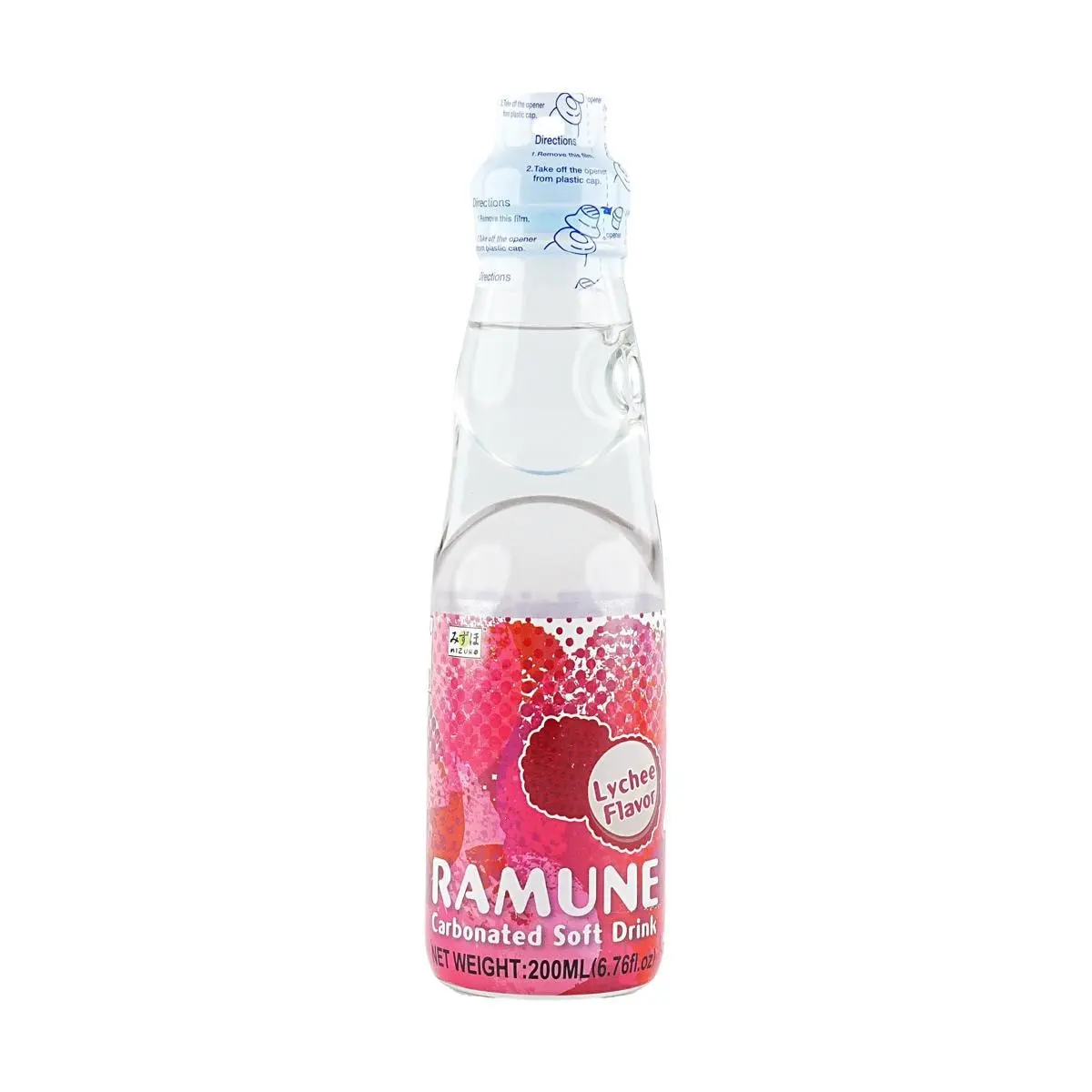MIZUHO Lychee Flavor Ramune Soda - Japanese Carbonated Drink, 200ml Bottle MIZUHO Lychee Flavor Ramune Soda - Japanese Carbonated Drink, 200ml Bottle
