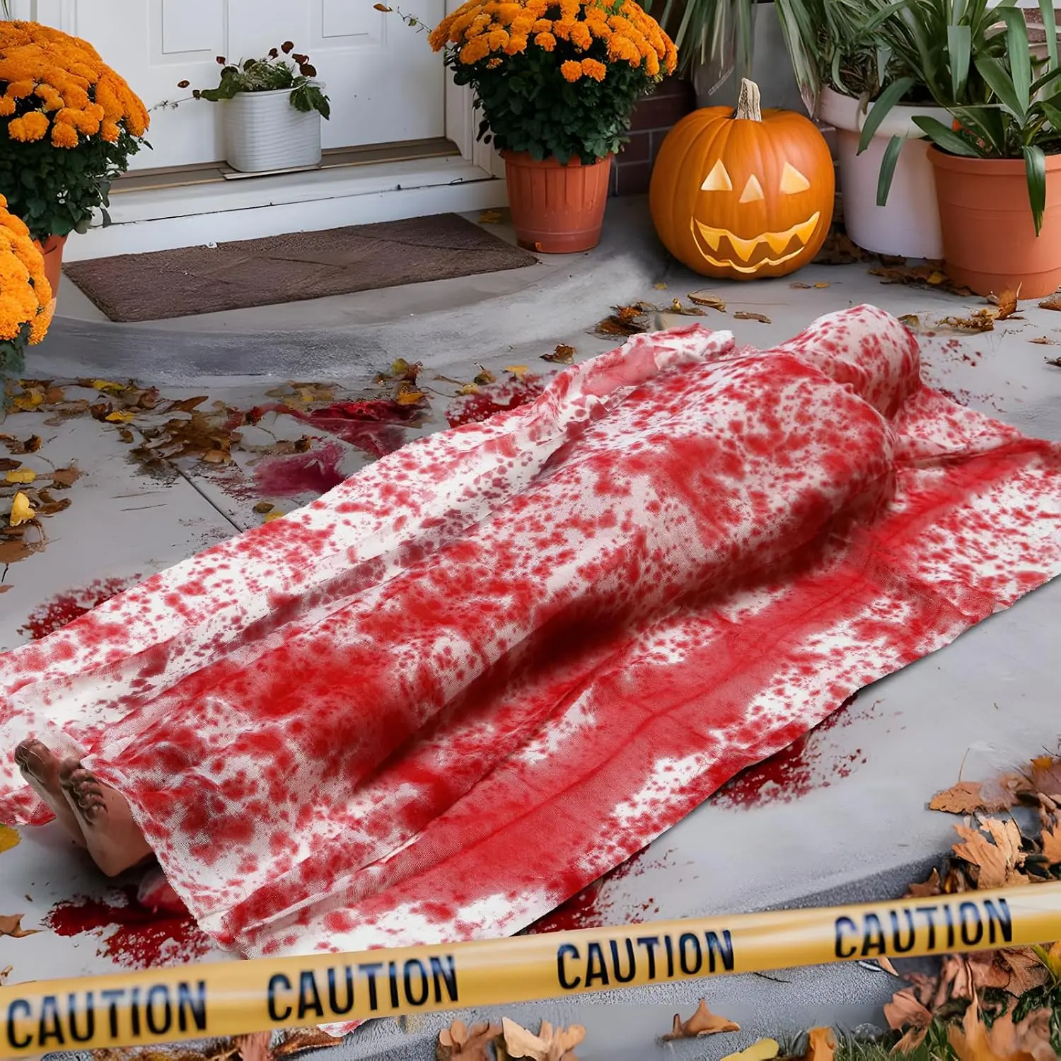 Halloween Aesthetic 5FT Bloody Corpse Prop - Lifesize Scary Dead Body Decor, Home Supplies for Haunted House, Yard Party Festive Decorations