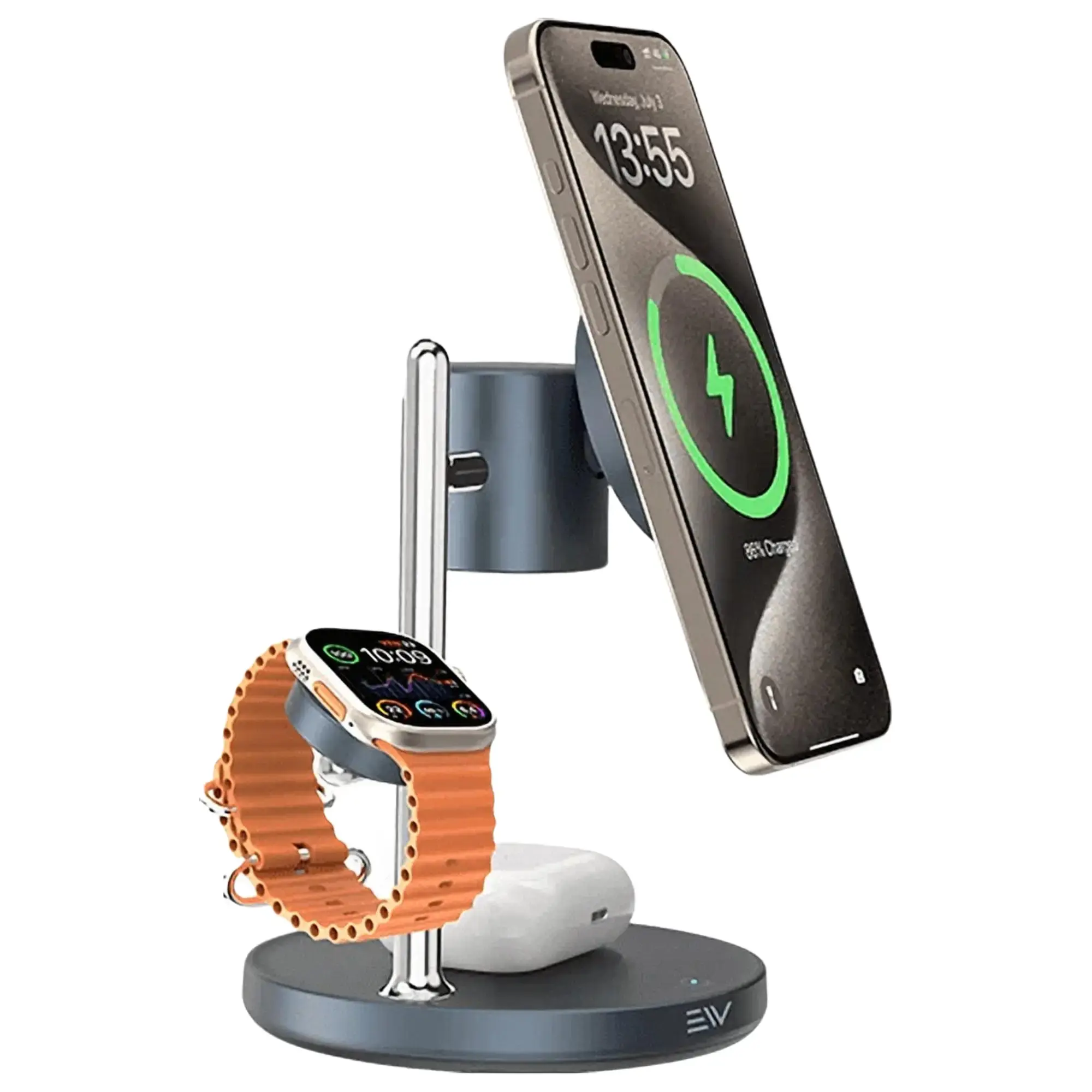 4-in-1 Wireless Charging Station, 15W MagSafe Fast Charger with Night Light, Magnetic Dock for iPhone 17/16/15/14/13/12, Apple Watch Ultra/Series 2-10, AirPods | Desk Nightstand #SummerWins #DealsForYouDays