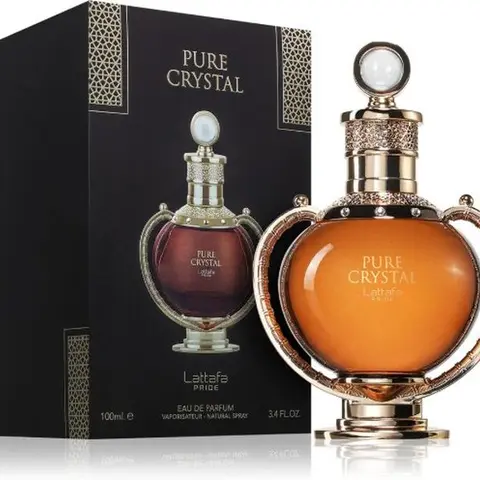 Lattafa Pride Pure Crystal 100ML Unisex Eau de Parfum - Modern Luxury Longlasting Scent, Aromatic & Scented Fragrance with Bergamot & Amber Base Notes, Versatile Single Item for All Occasions, Longlasting Unisex Fragrance, Scented Unisex Fragrance