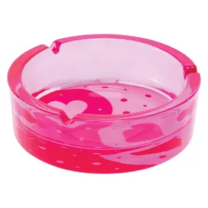 PINK YIN YANG HEARTS GLASS TRAY