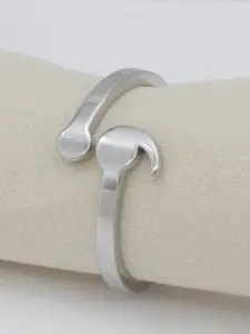 Unique Semicolon Ring Stainless Steel Ring for Men & Women Geometric Design, Casual Plain Stacking Rings, All Seasons Fashion Accessory Stackable Rings