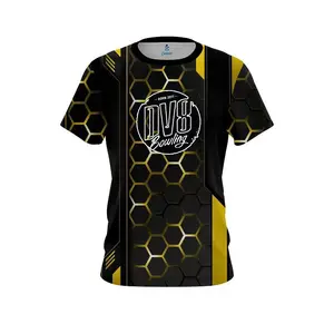 DV8 Yellow Steel Comb CoolWick Bowling Jersey