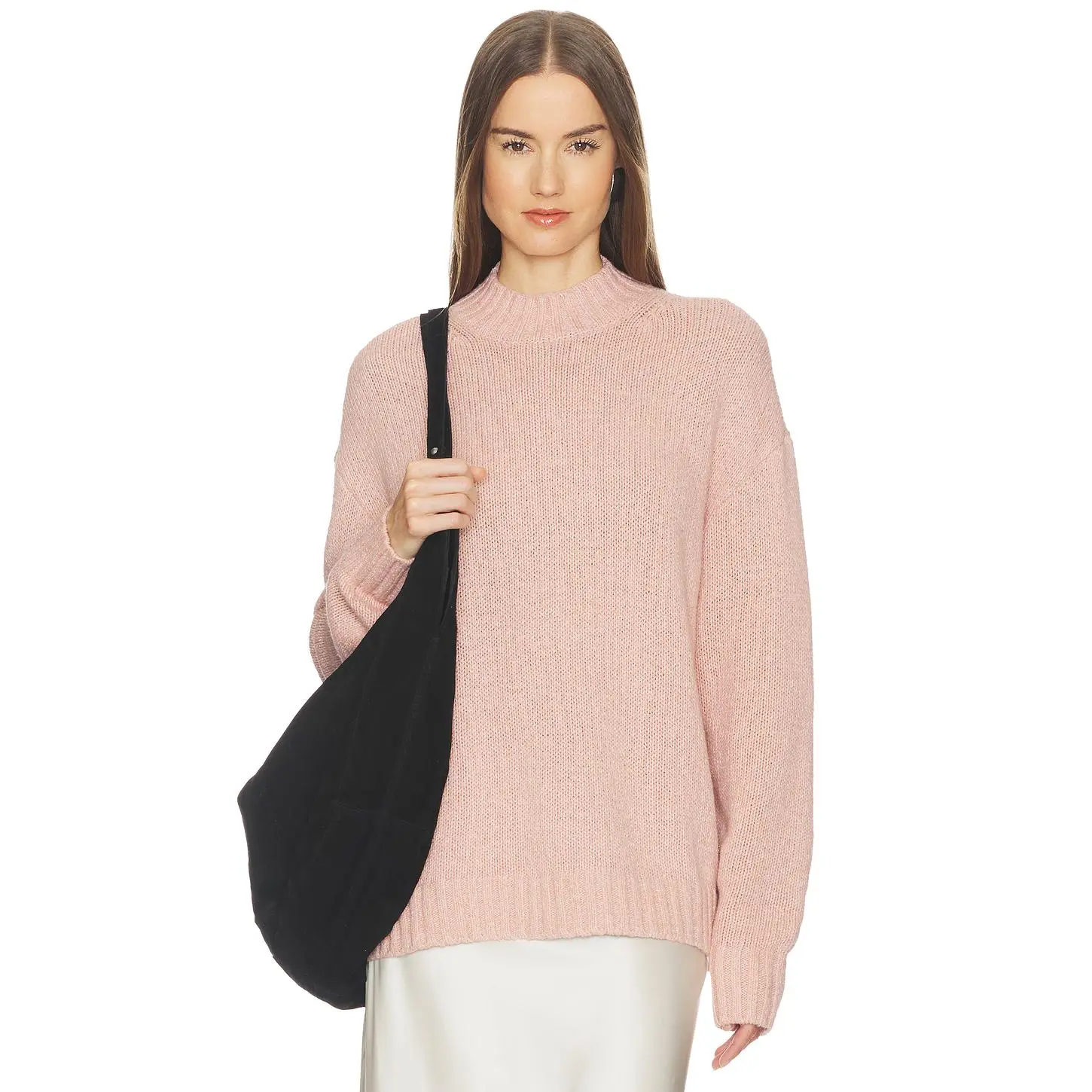 SRG Everlie Mockneck Sweater in Light Pink