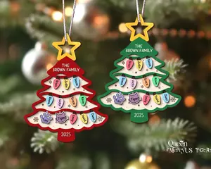 [NEW] Personalized Family Tree Ornament 2025, Custom Family & Pet Christmas Ornament, Large Family Ornament, Holiday Keepsake Gift