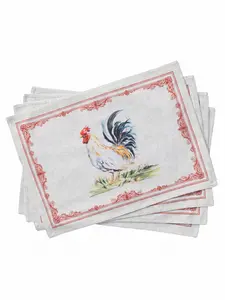 Maison d' Hermine Placemats 100% Cotton Washable Cloth Place Mats 13 x 19 inches Reusable Table Mats for Kitchen Dining Party Wedding Easter Decorations Coasters Classic
