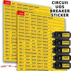 Circuit Breaker Label Sticker, 129pcs/set Waterproof Assorted Size Label Sticker, Waterproof Stickers, Portable Electrical Circuit Breaker Reminder Sticker, Decal Sticker, Self Adhesive Label