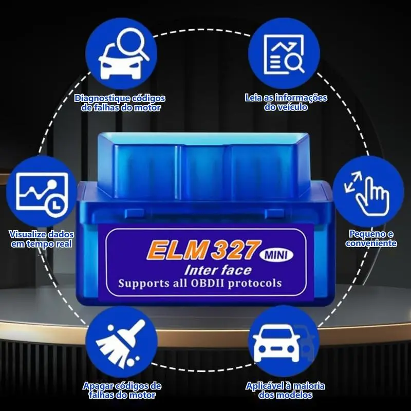 2026 New‑Style Automotive Scanner, OBD2 ELM327 Bluetooth V2.1, Ready‑to‑Ship‑Blue. Automotive Diagnostic Tool, Vehicle Checker & Code Reader, Professional Bluetooth Engine Fault Code Reader, Universal Car Accessories