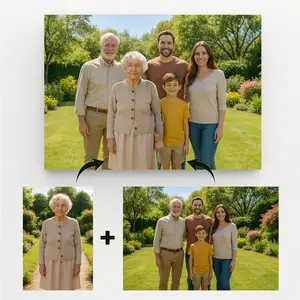 Custom Canvas Prints with Your Photos, Custom Family Portrait To Canvas Wall Art for Gift, Wall Decor