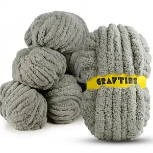 8 Rolls Chunky Chenille Yarn for Crocheting - Jumbo 7 Weight (27 yds, 8 oz Each Skein), Bulky Thick Crochet Knit Blanket Chunky Yarn for Hand Knitting