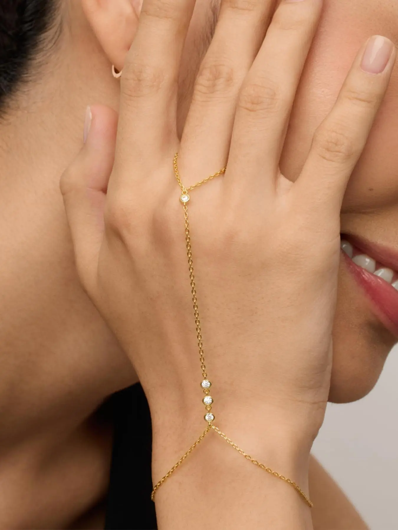 Adjustable Finger Chain Bracelet, Pearl Beaded Bracelet, Fashionable Faux Pearl & Artificial Zircon Decor Bracelet for Women, Trendy All-match & Exquisite Jewelry for Birthday Gift, Adjustable Beaded Design, Hand Chain