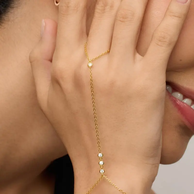 Adjustable Finger Chain Bracelet, Pearl Beaded Bracelet, Fashionable Faux Pearl & Artificial Zircon Decor Bracelet for Women, Trendy All-match & Exquisite Jewelry for Birthday Gift, Adjustable Beaded Design, Fashionable Bracelet Style
