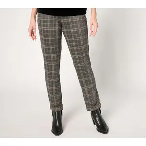 Susan Graver Petite Double Knit Straight Leg Pull On Pants