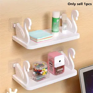 Swan-Shaped Wall-Mounted Organizer — A High-Capacity Storage Solution for Kitchen and Bathroom Essentials, Perfect for Home Decor and Organization.