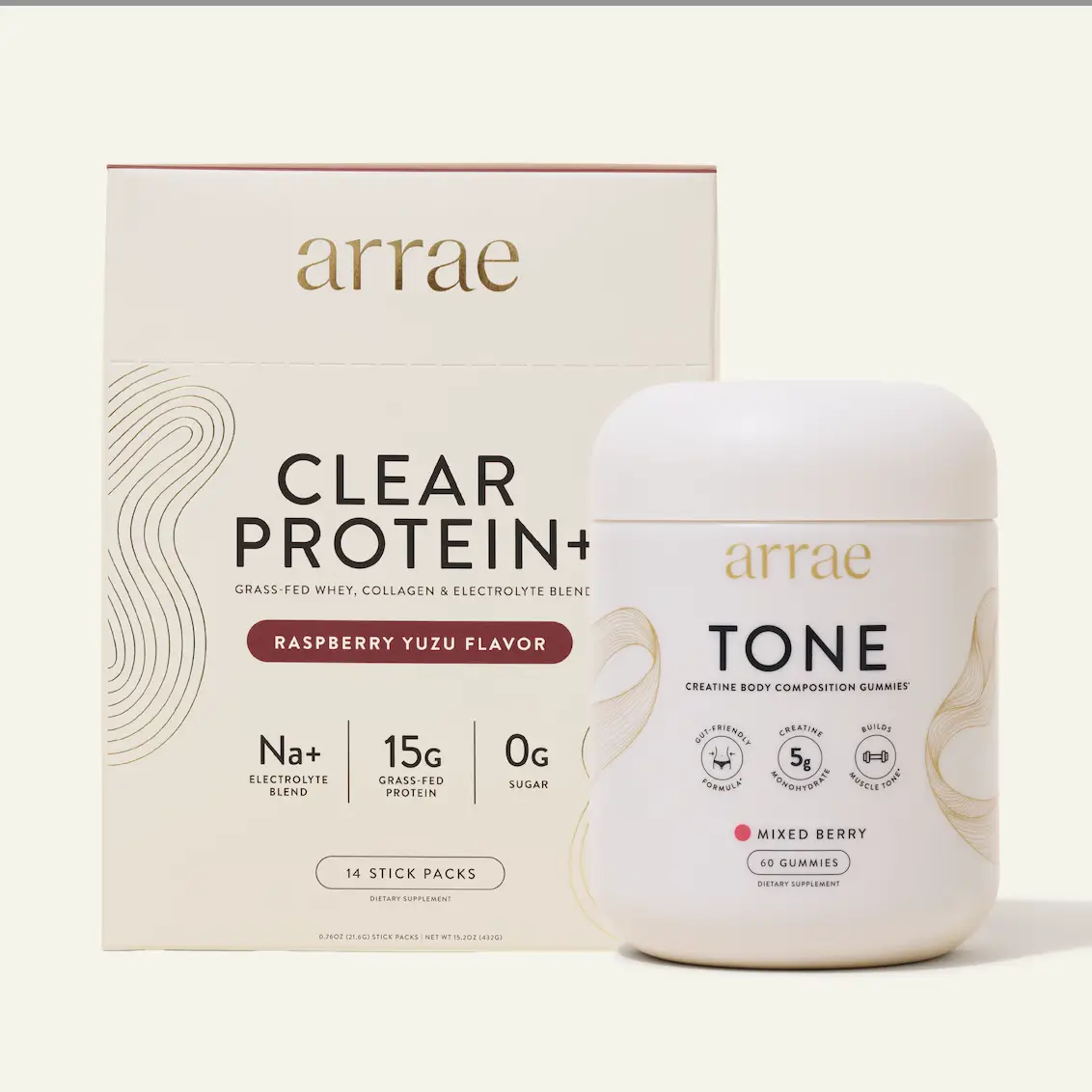 Arrae Protein & Sculpt Duo | 15g Grass Fed Whey, Collagen, & Electrolytes Protei...