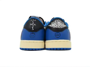 Vintage Four Tone Black White Blue Beige Leather Beige Reverse Logo Low Top Skate Sneakers Unisex, Mixed Nubuck & Smooth Leather Upper & Cushioned Cream Foam Midsole #SkateShoes #StreetSneakers #VintageKicks