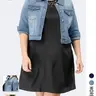 Flvsun Women's Plus Size Light-Wash Denim Cowboy Vest - 3/4 Sleeve, Square Neck, Button Close, Cropped, Stitched Pockets, Breathable, Lightweight, Minimalist Vintage Graphic, Brunch-Ready Layer, Spring Essential, Curvy Tops, Casual Jacket