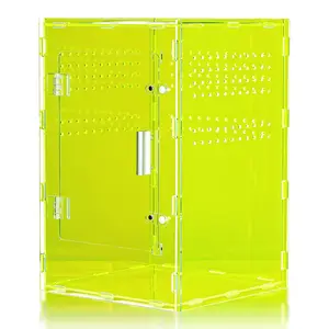 8x8x12 Acrylic Reptile Tank – Cyberpunk Light Green Terrarium