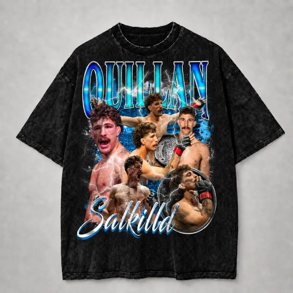 Quillan Salkilld MMA Fighter Graphic T-Shirt, Lightweight Fight Wash Tee, Gym Workout Shirt, Combat Sports Apparel Hoodie, Fan Gift Sweatshirt