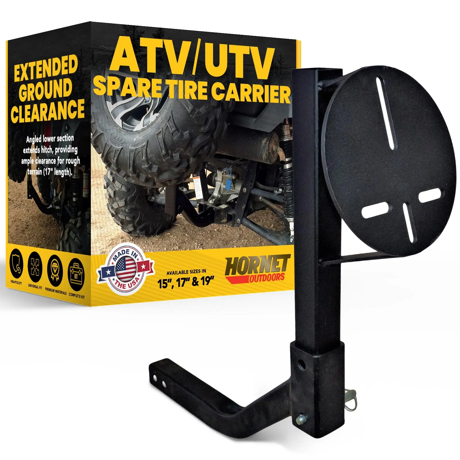 UTV Hitch Spare Tire Mount 2 Piece Assembly
