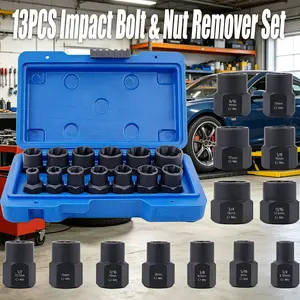 Stripped Bolt Extractor Socket Set,13Pcs Heavy Duty Impact Nut Remover Removal Tool