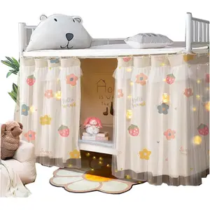 2 Panels,Bottom Bunk Bed Curtains Cloth Breathable Bed Students Shading Nets for Single Bed