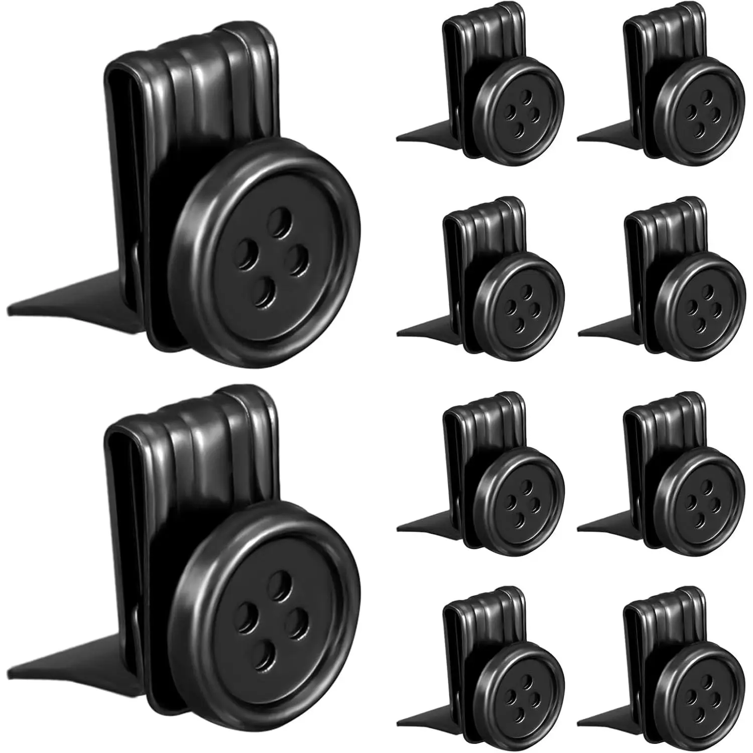10 count Metal Suspenders Buttons Movable No Sew Button End Brace Clips for Jeans for Pants Suspenders Hats Jeans Pants Replacement(Black)