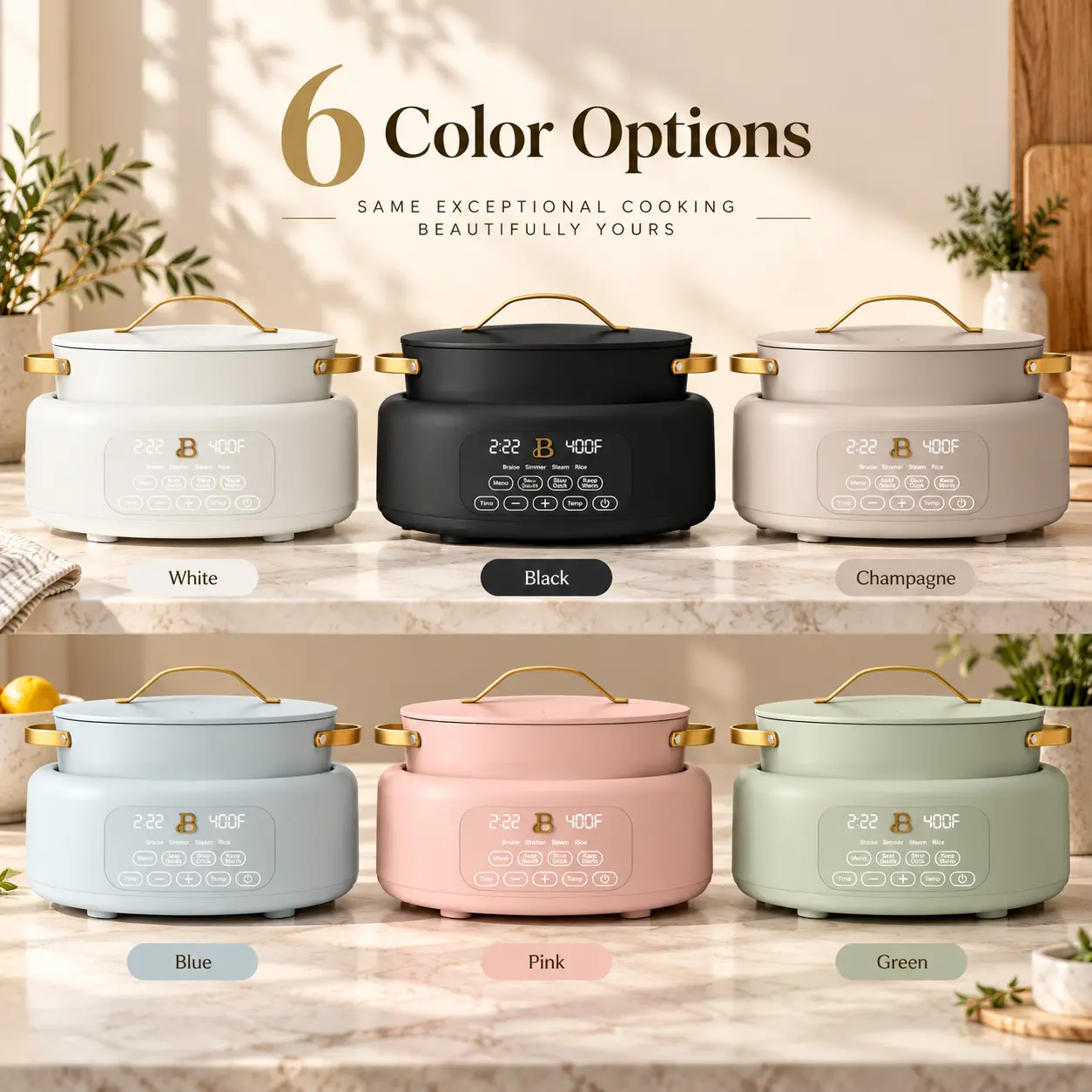 Beautiful 10 in 1 6 Qt Electric Multi Cooker with Touch Control