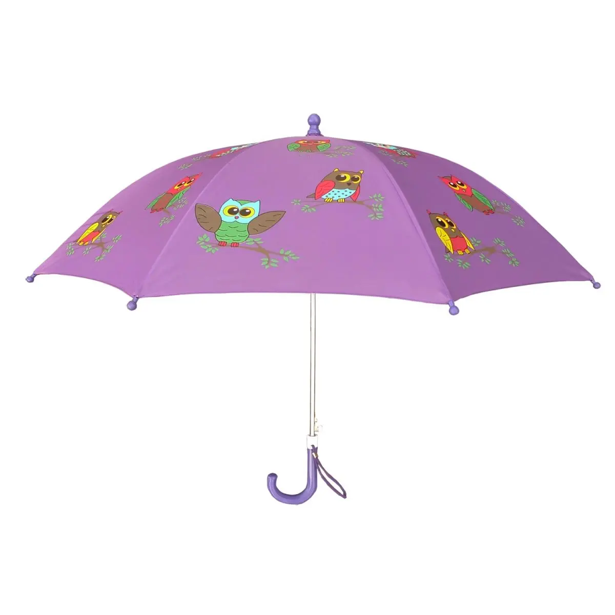 212 MAIN Foxfire Children's Purple Owl Print Rainproof Umbrella - Size 1, Lightweight, Easy Open, Cute, Durable, Portable Foldable, Cute Umbrellas, Durable Umbrellas